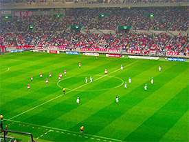 趣味はサッカー観戦