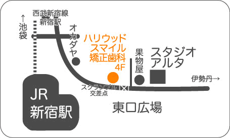 ハリウッド・スマイル矯正歯科のアクセスマップ